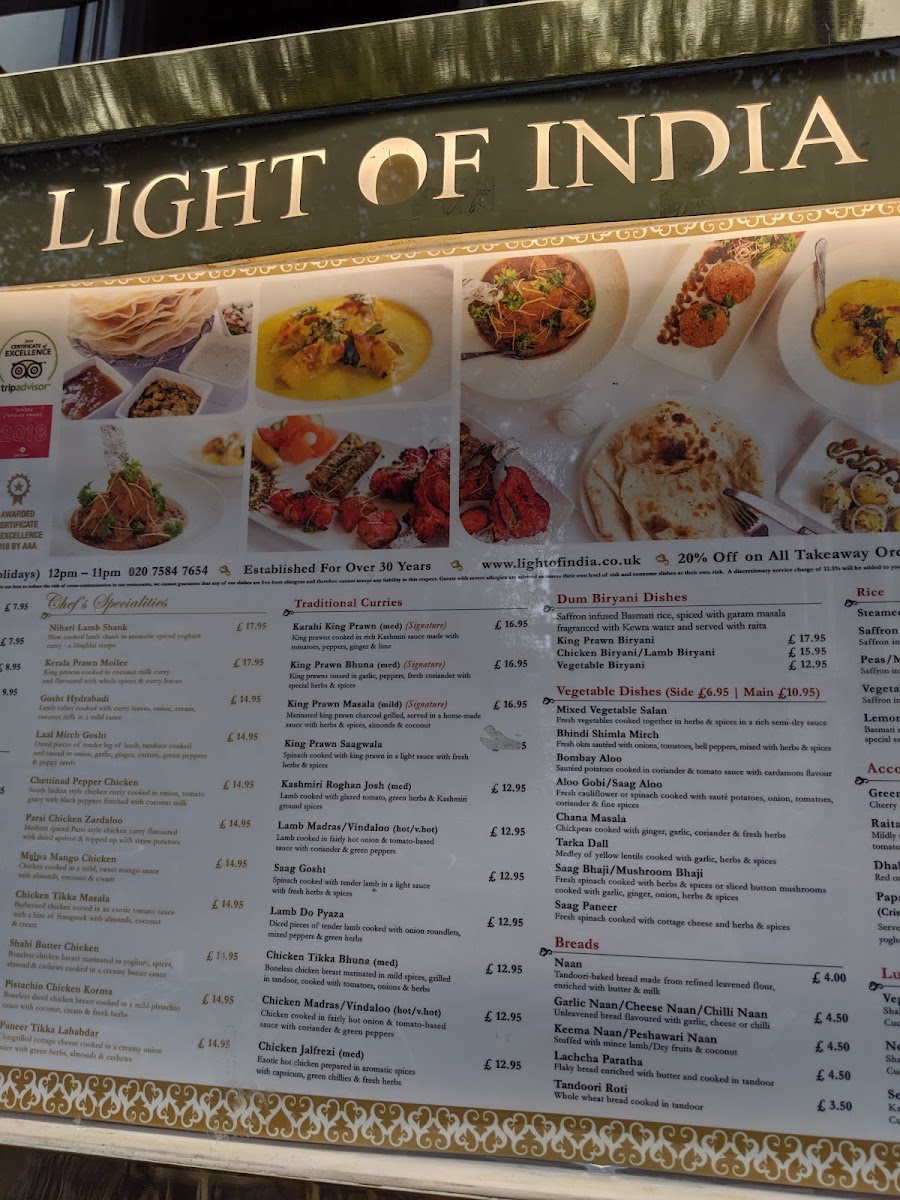 Menu Light Of India-9