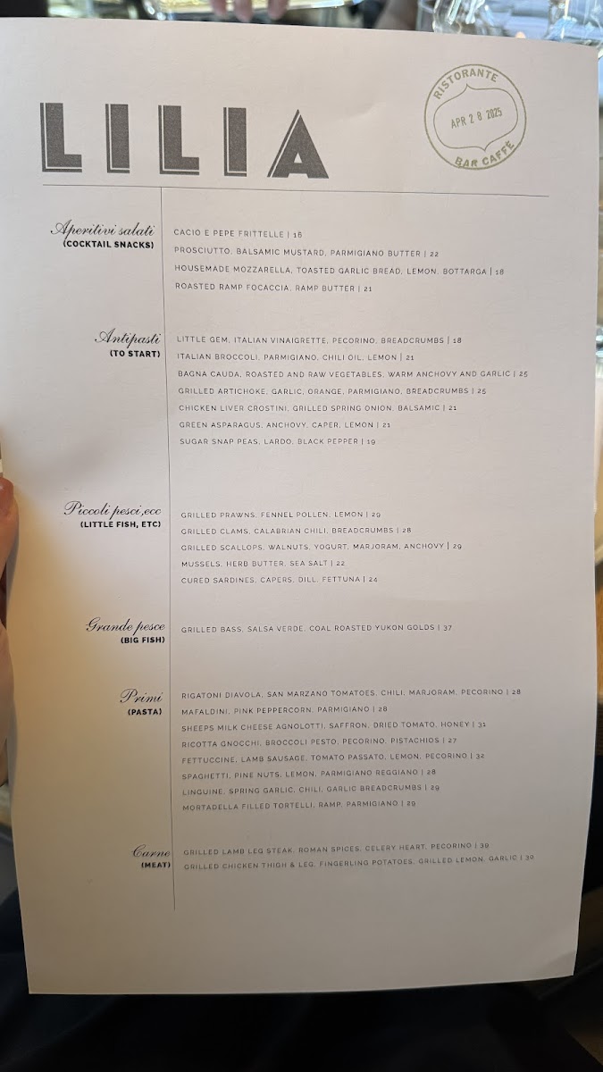 Menu Lilia-6