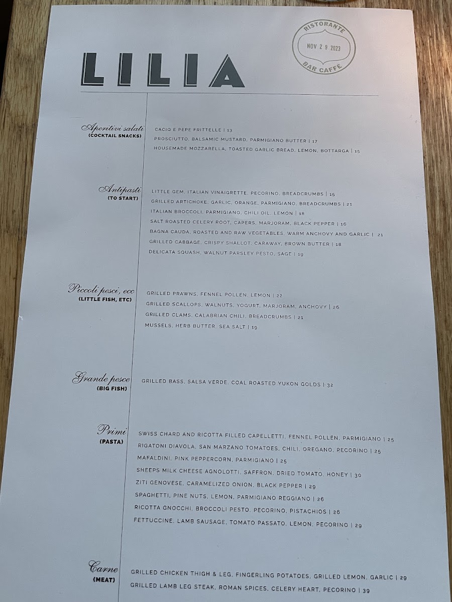 Menu Lilia-9