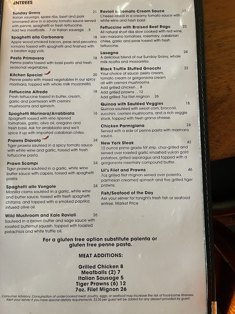 Menu Lillian's Italian Kitchen-7