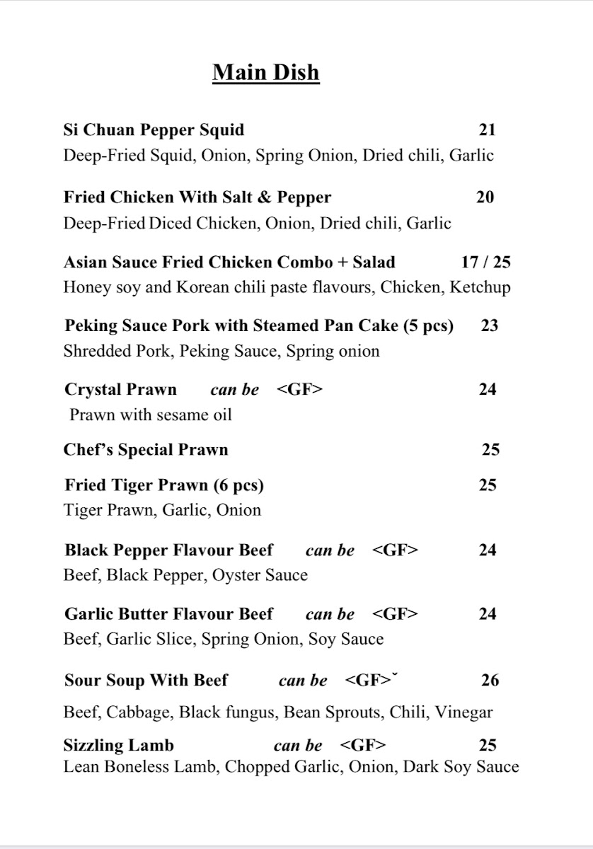 Menu Lily’S Asian Fusion North Shore 百合花园餐厅-2