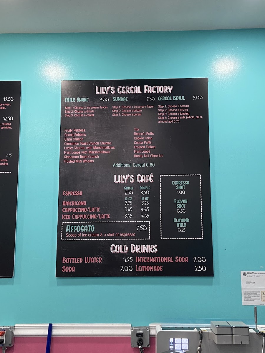 Menu Lily's Handmade Ice Cream-8