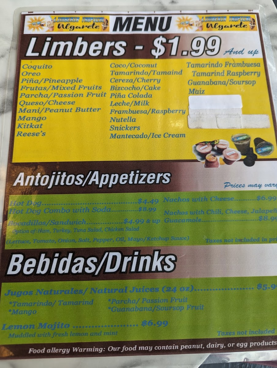 Menu Limberia Tropical Algarete-7