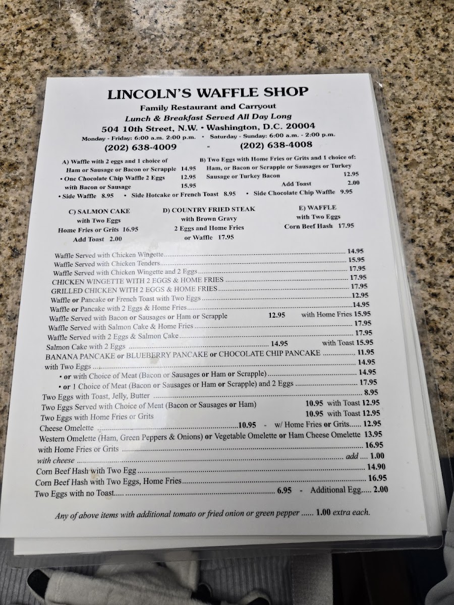 Menu Lincoln's Waffle Shop-4