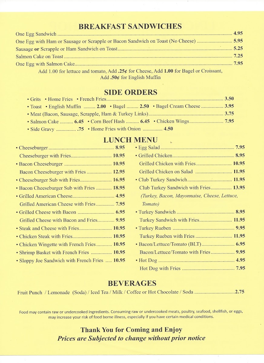 Menu Lincoln's Waffle Shop-6