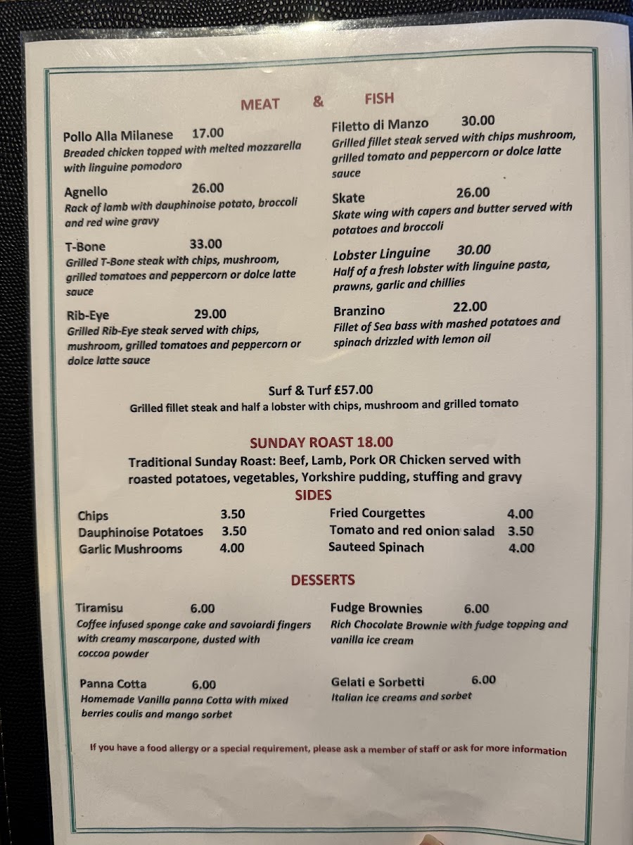 Menu Linguine Restaurant Hainault-1