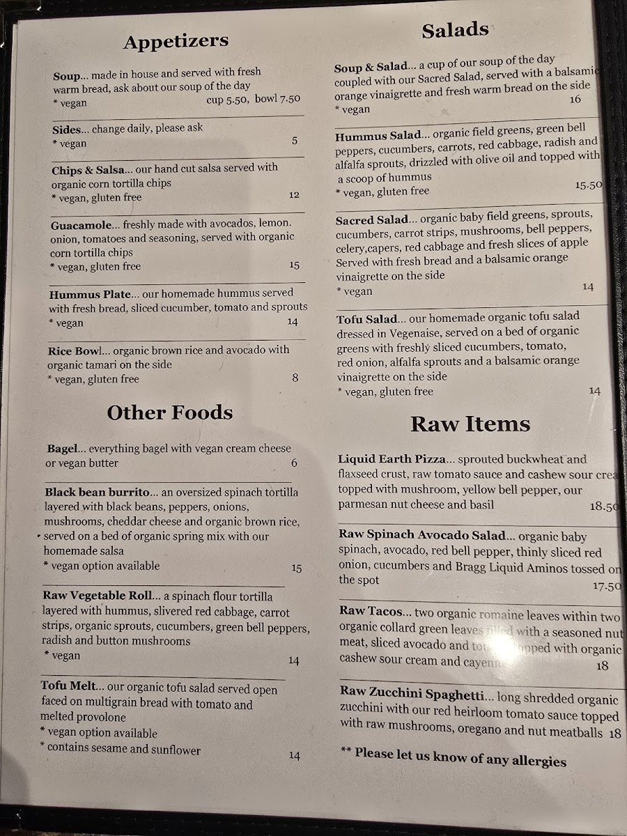 Menu Liquid Earth-2