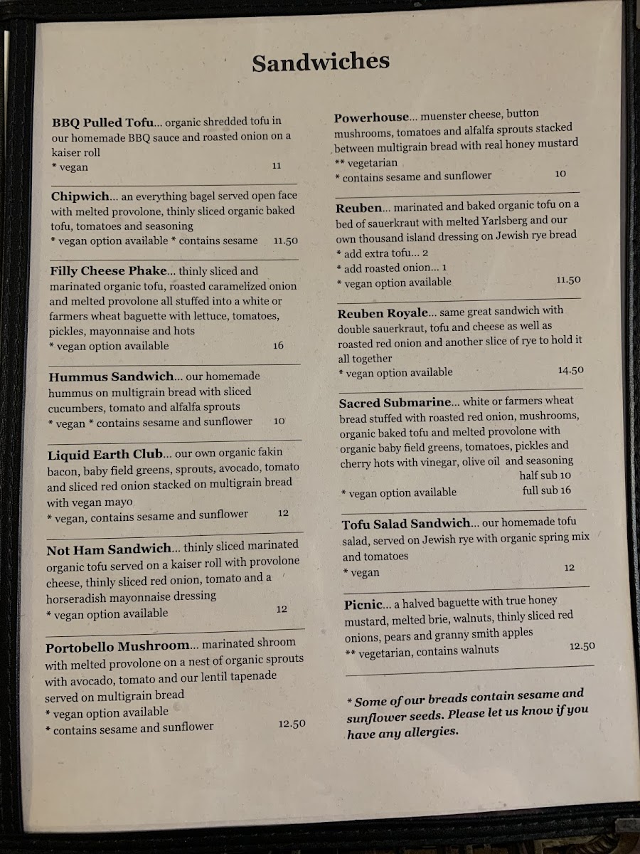 Menu Liquid Earth-7