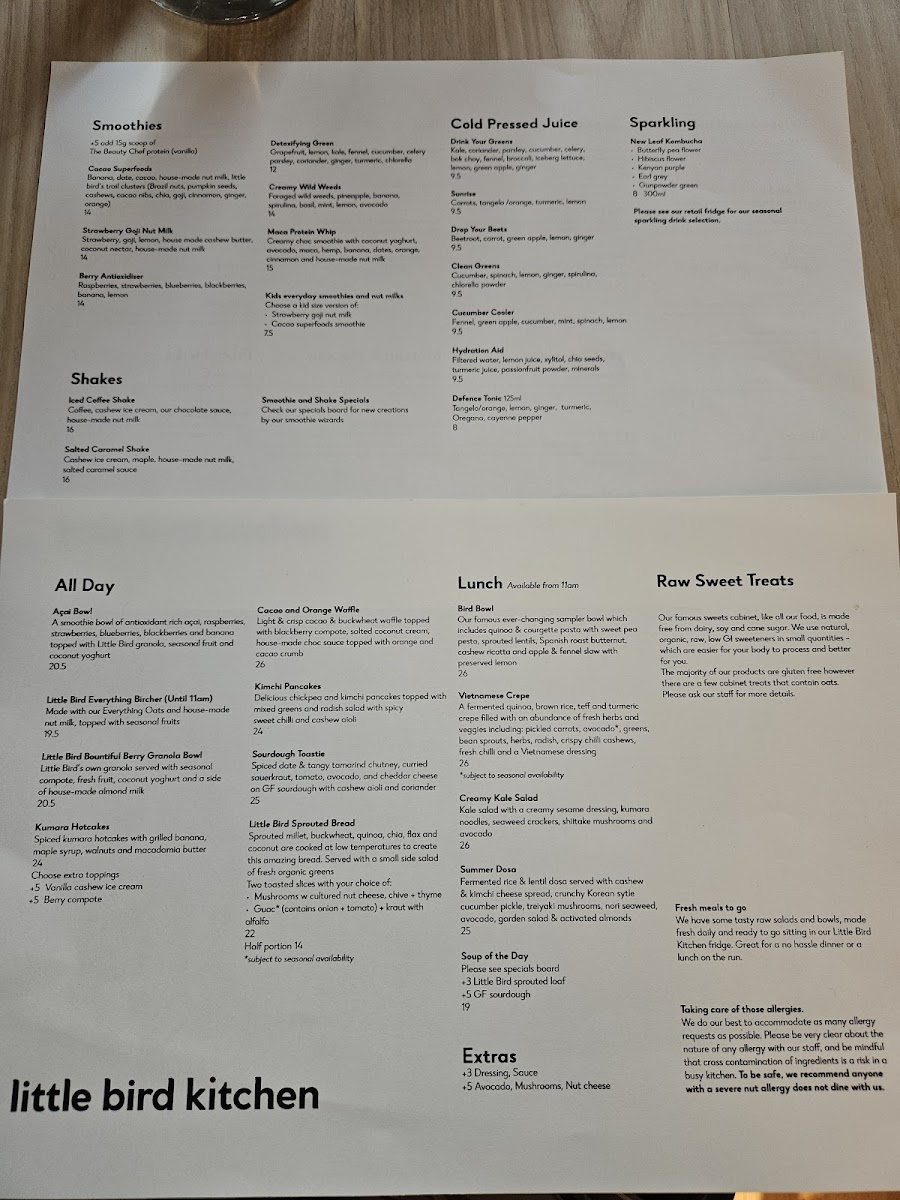 Menu Little Bird Kitchen-2