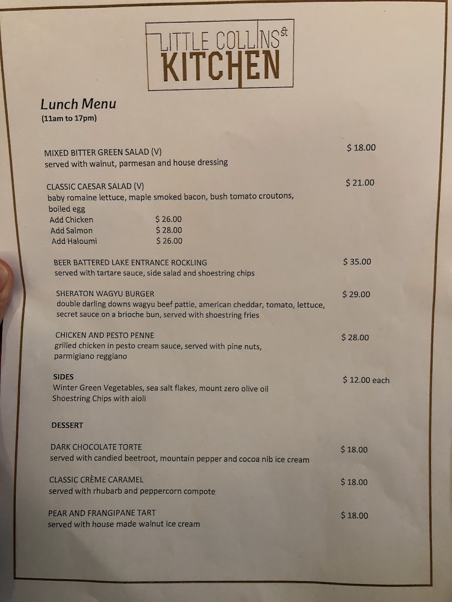 Menu Little Collins St Kitchen Restaurant & Bar-4