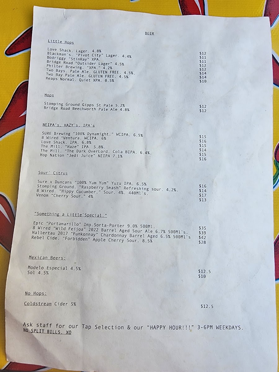 Menu Little Hop-4