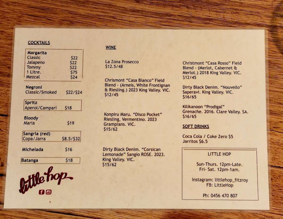 Menu Little Hop-6