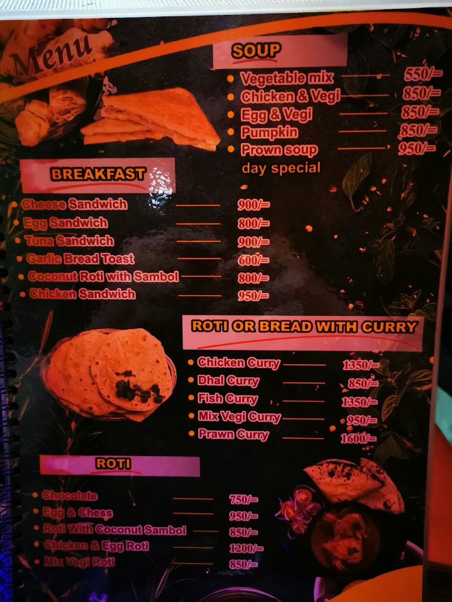 Menu Little Hut Sigiriya-8