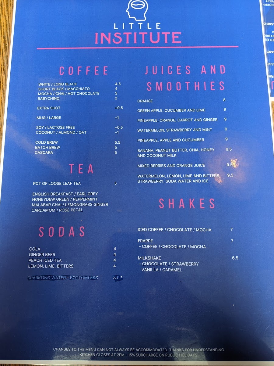 Menu Little Institute Cafe - Breakfast & Lunch-4