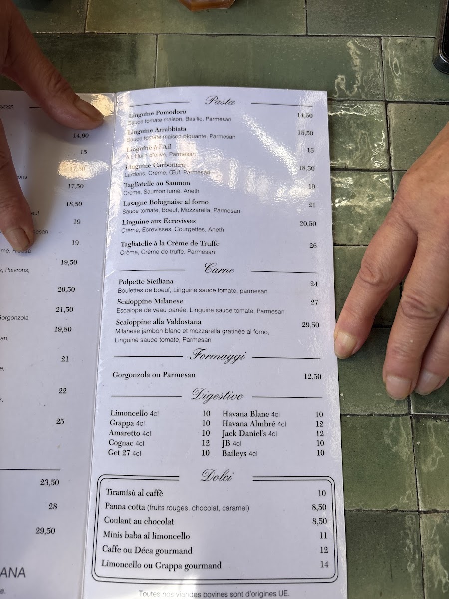 Menu Little Italy Lyon 2-1