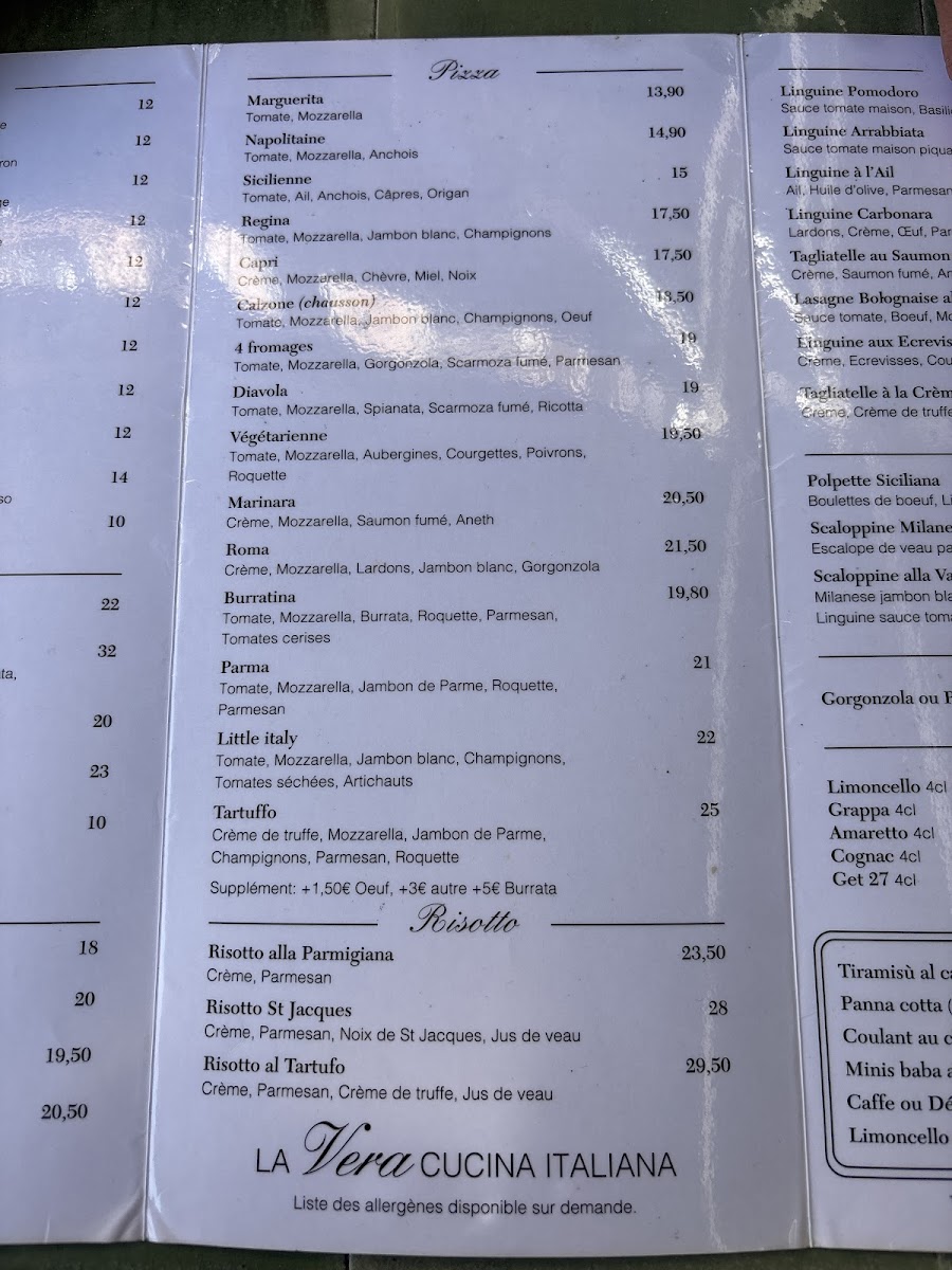 Menu Little Italy Lyon 2-3