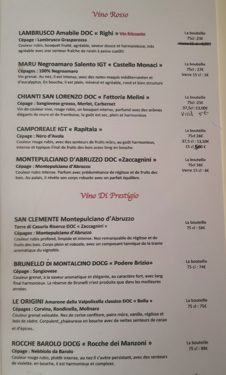 Menu Little Italy Lyon 2-7