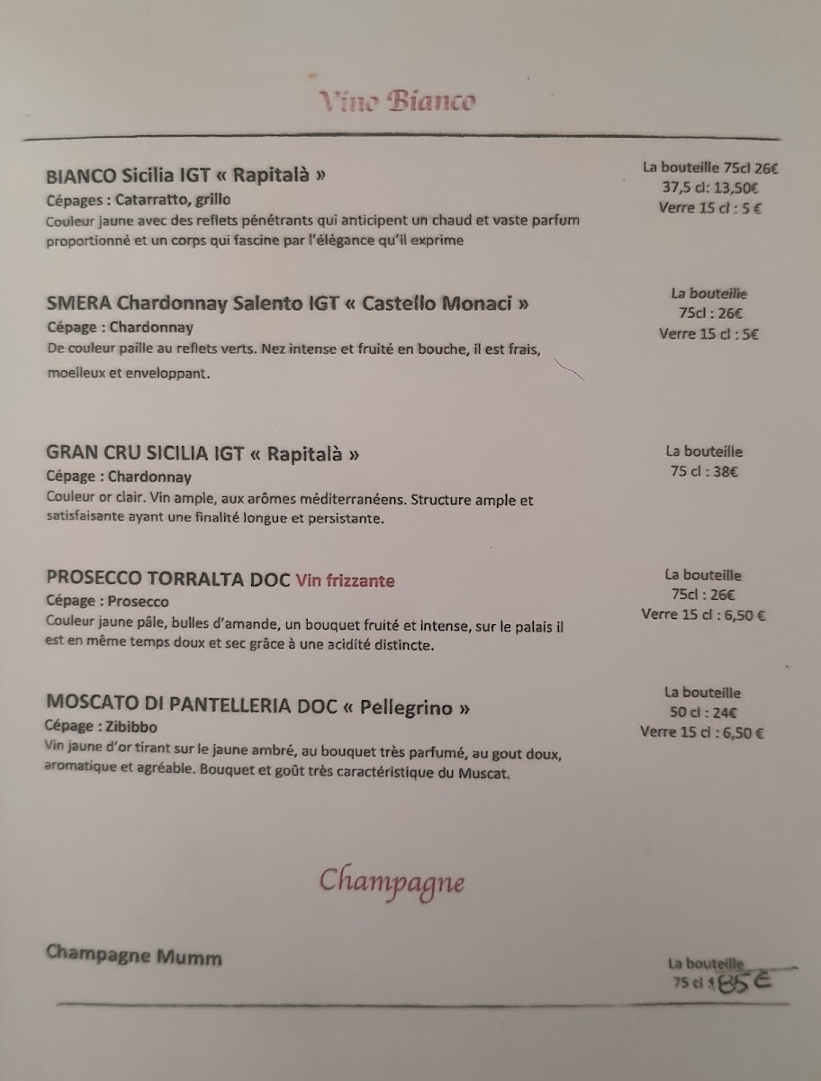 Menu Little Italy Lyon 2-8