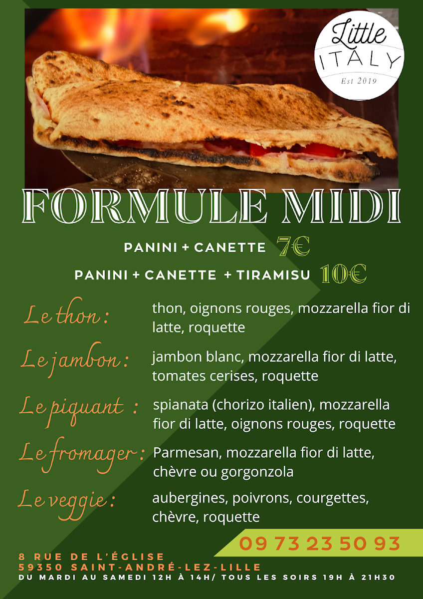 Menu Little Italy - Pizzeria Saint-André-Lez-Lille-1
