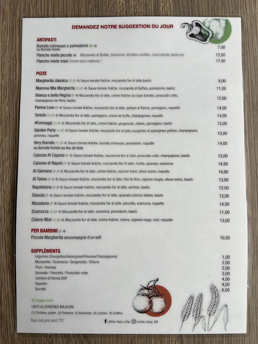 Menu Little Italy - Pizzeria Saint-André-Lez-Lille-5