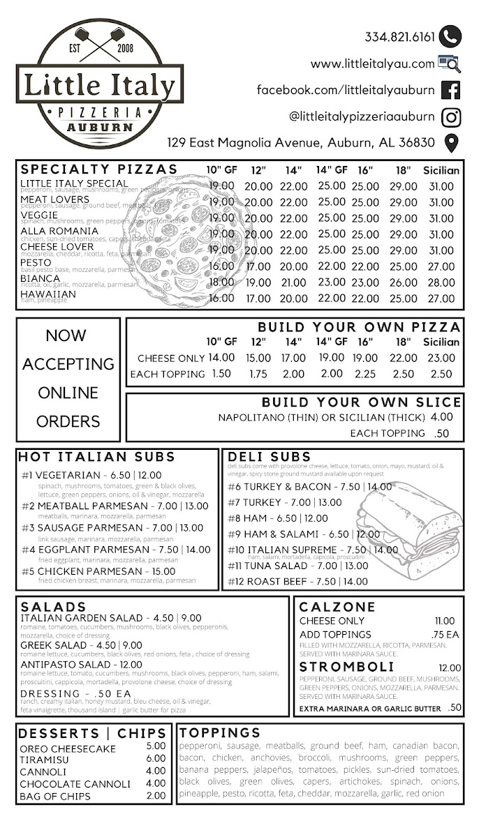 Menu Little Italy Pizzeria-1