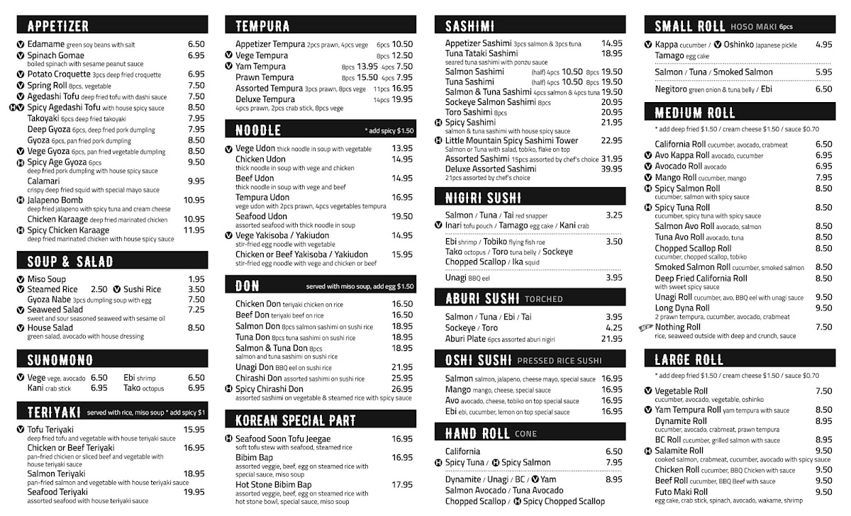 Menu Little Mountain Sushi-1