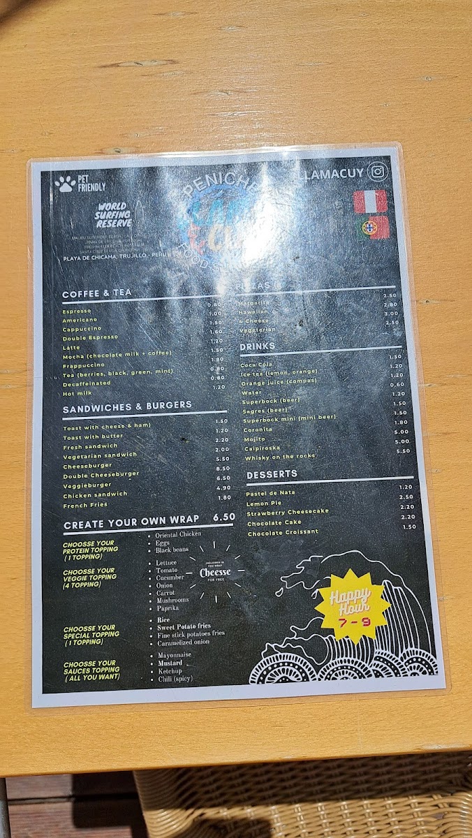 Menu Llama & Cuy Latin Hamburguer/bar-5