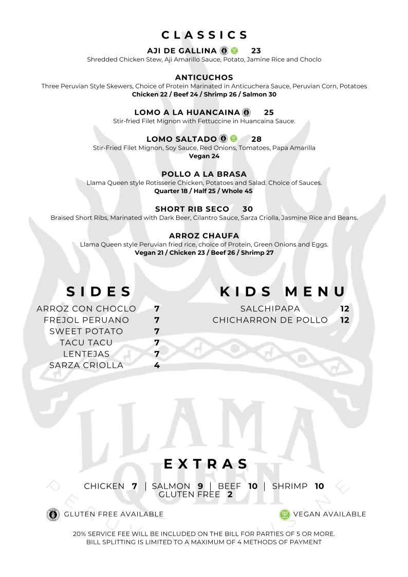 Menu Llama Queen-3