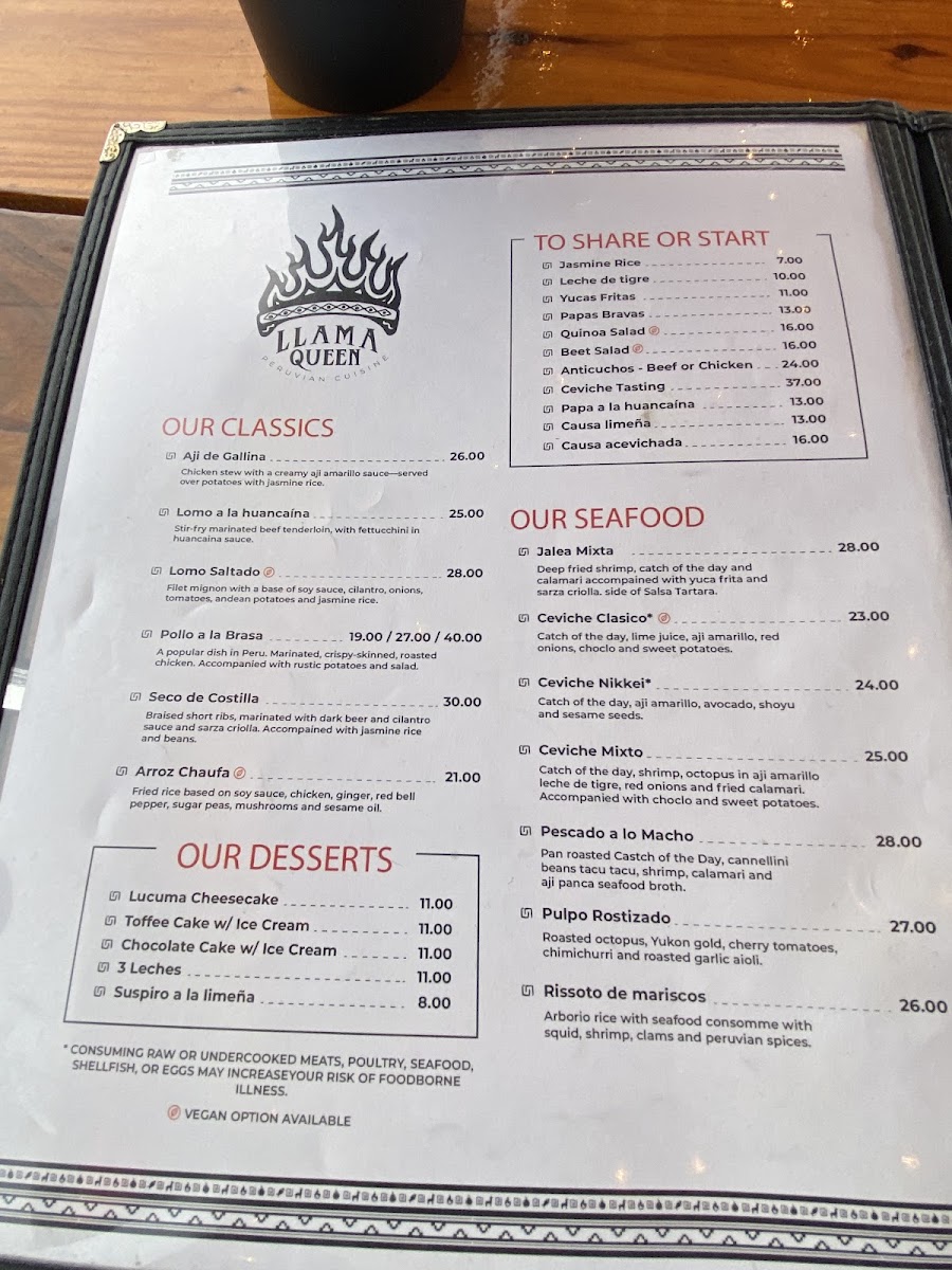 Menu Llama Queen-4
