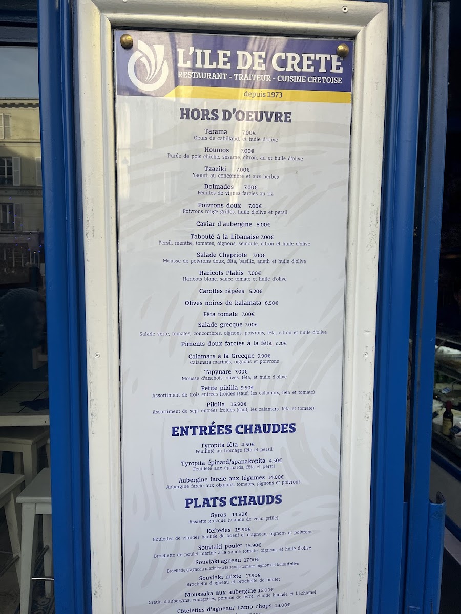 Menu L'île De Crète-1