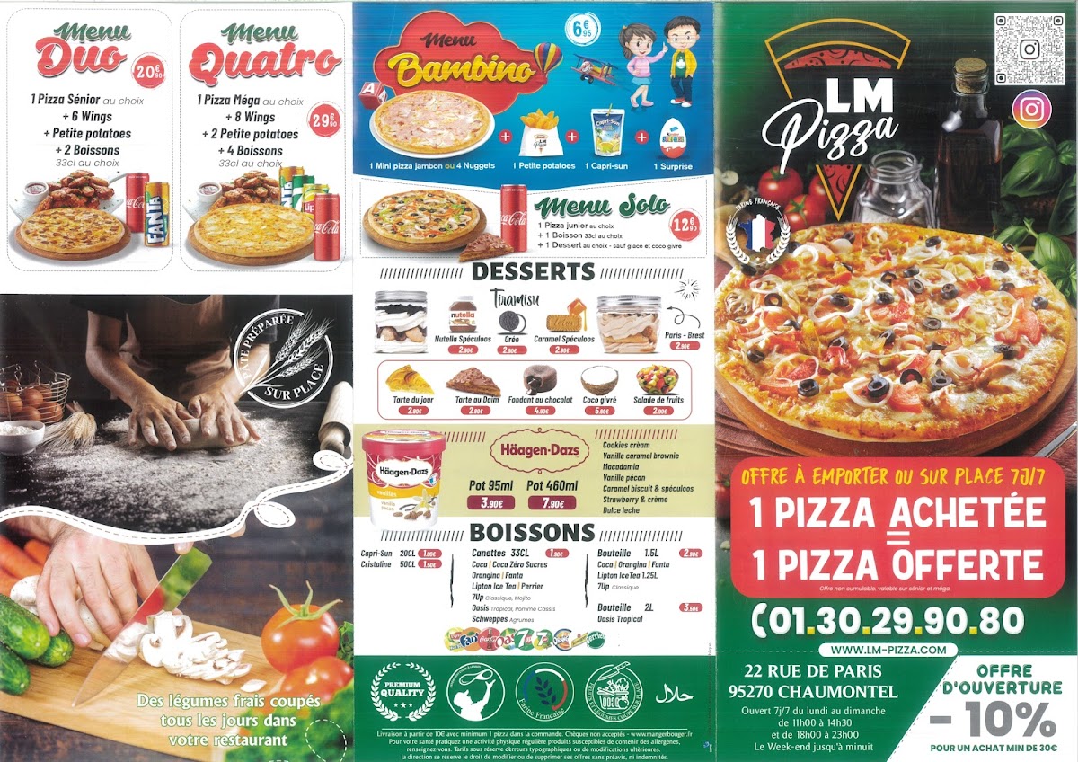 Menu Lm Pizza 1 Pizza Achetée = 1 Pizza Offerte-1