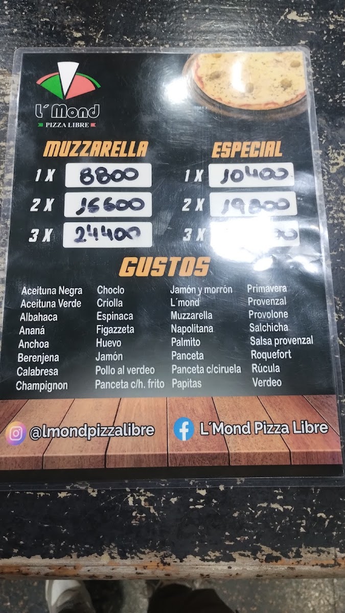 Menu L´mond Pizza Libre-1