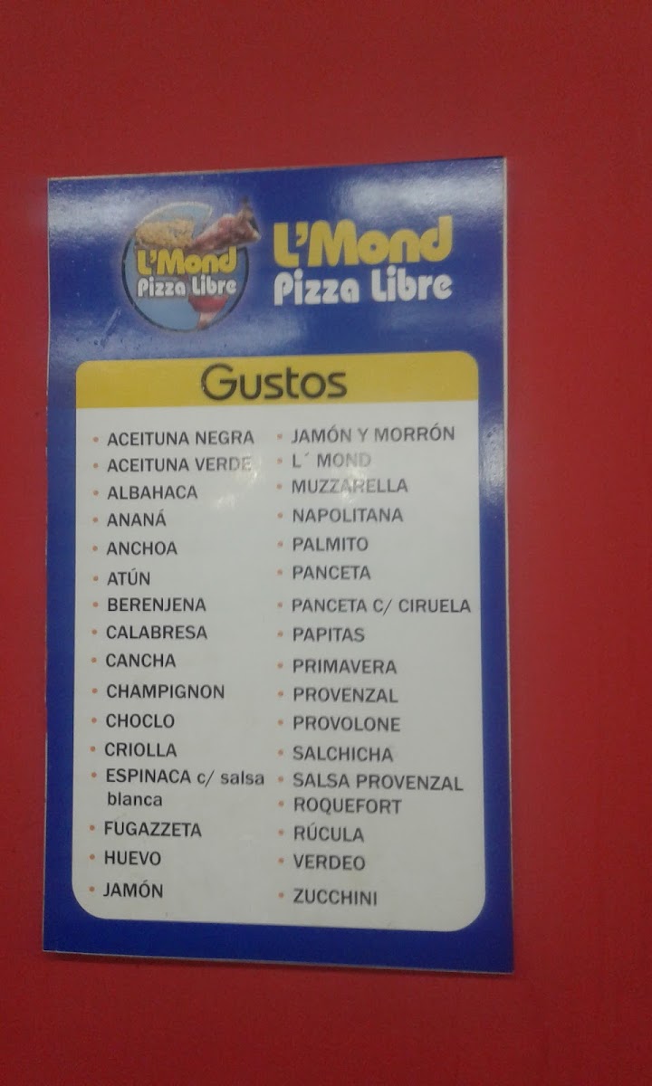 Menu L´mond Pizza Libre-6