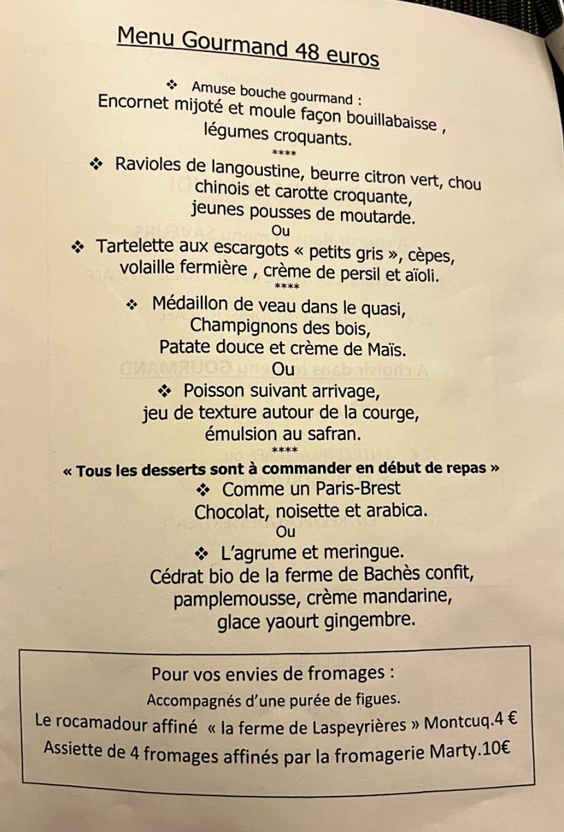 Menu L'ô À La Bouche Cahors-4