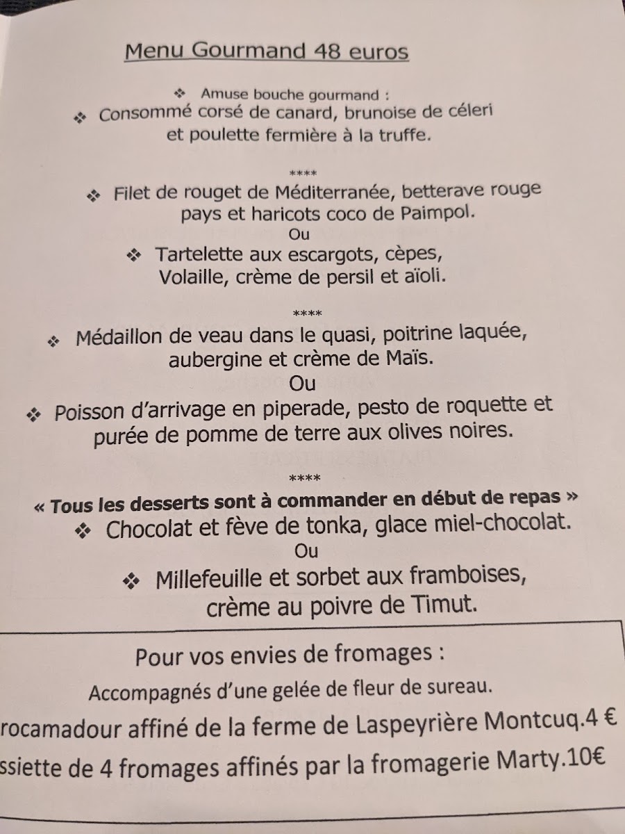 Menu L'ô À La Bouche Cahors-6