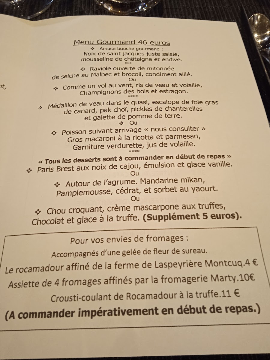 Menu L'ô À La Bouche Cahors-9
