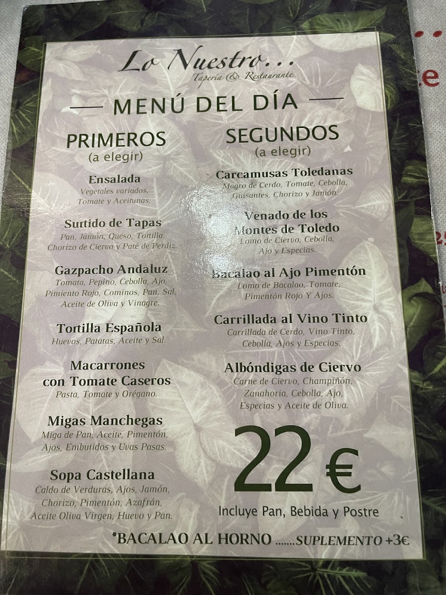 Menu Lo Nuestro Taperia & Restaurante-10