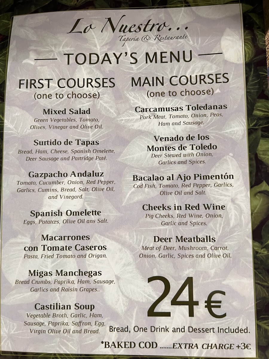 Menu Lo Nuestro Taperia & Restaurante-2