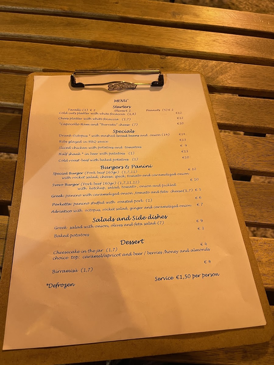 Menu Lo Svevo - Birra E Cucina-7