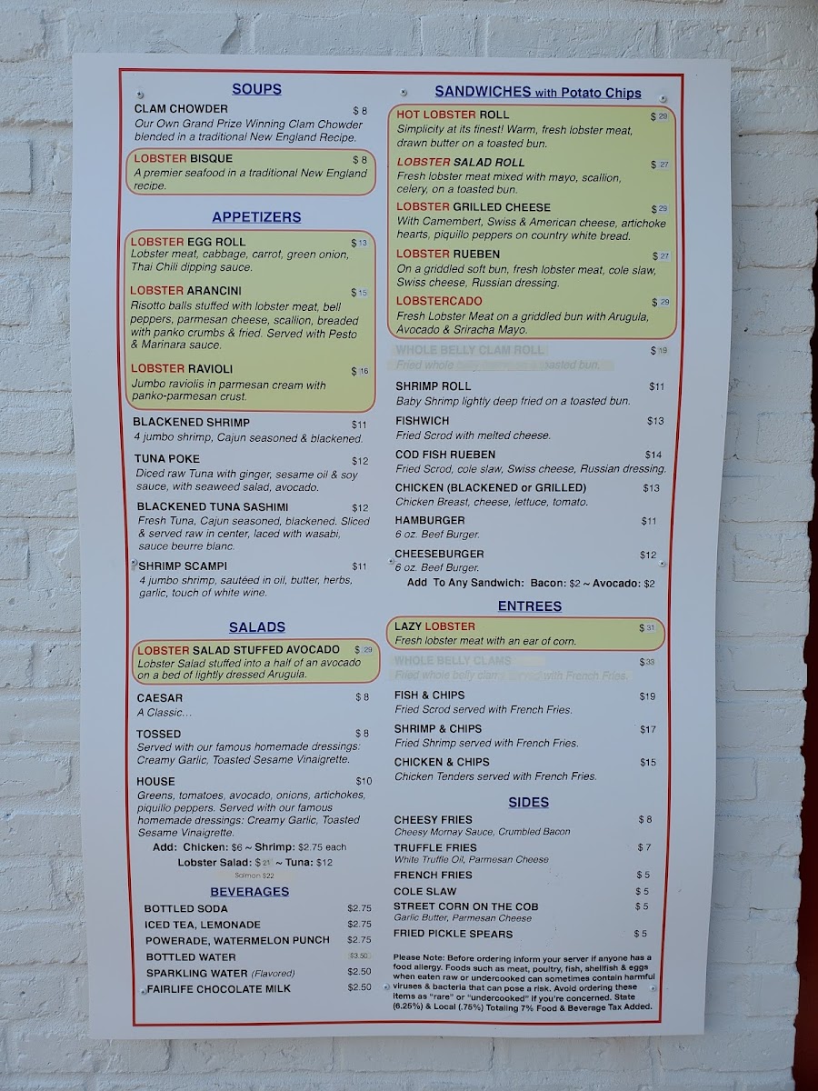 Menu Lobster & Chowder House-6