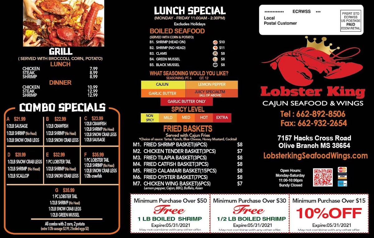 Menu Lobster King Cajun Seafood & Wings - Olive Branch-3