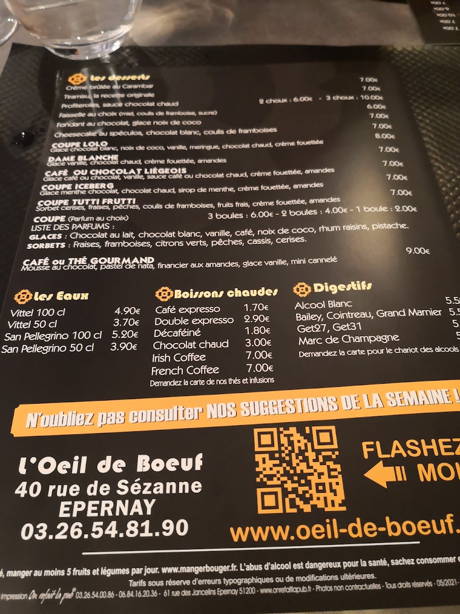 Menu L'oeil De Boeuf-8