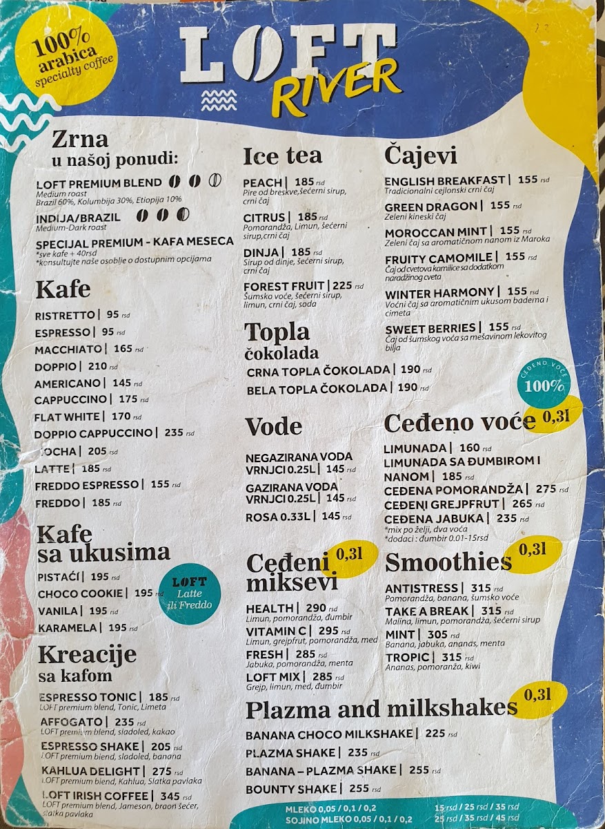 Menu Loft River, Restaurant & Beach Bar-6