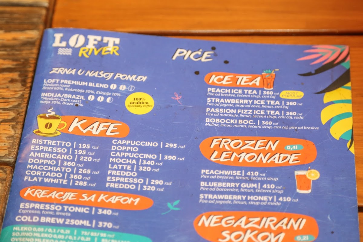 Menu Loft River, Restaurant & Beach Bar-7