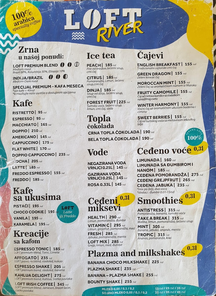 Menu Loft River, Restaurant & Beach Bar-8