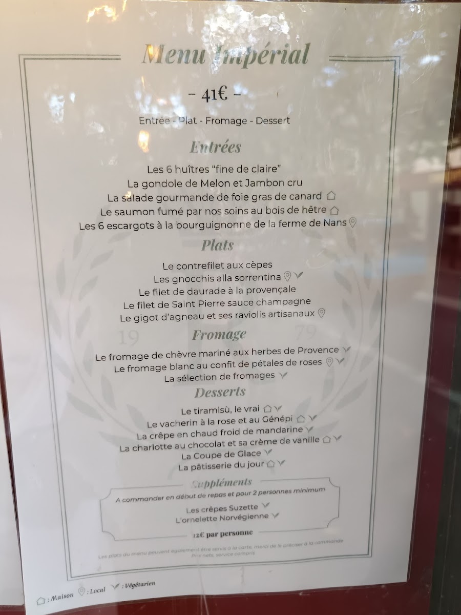 Menu Logis Hôtel Le Relais Imperial-4