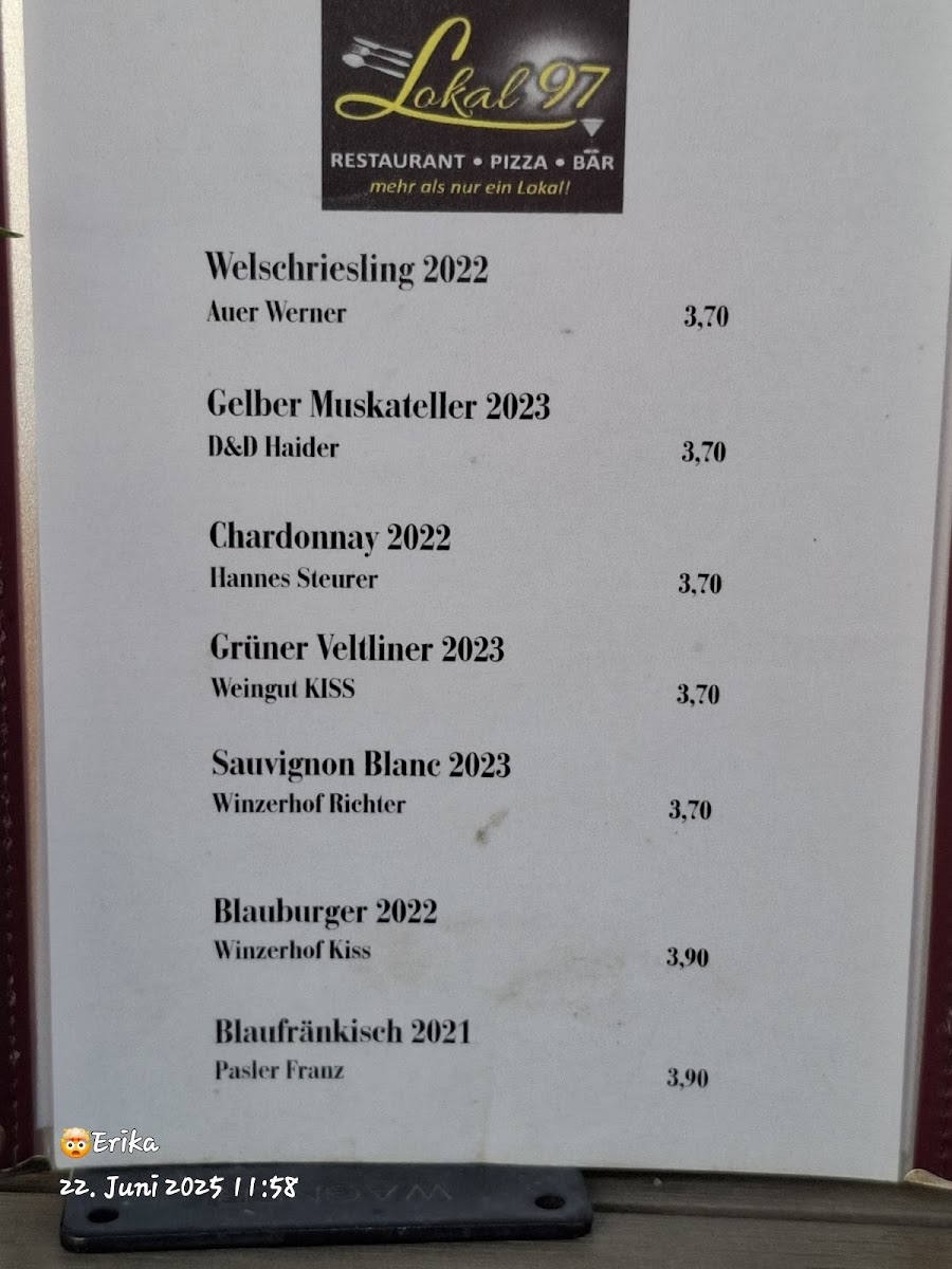 Menu Lokal 97 Restaurant Pizza Bar (Ehemals Cafe Fischer)-1