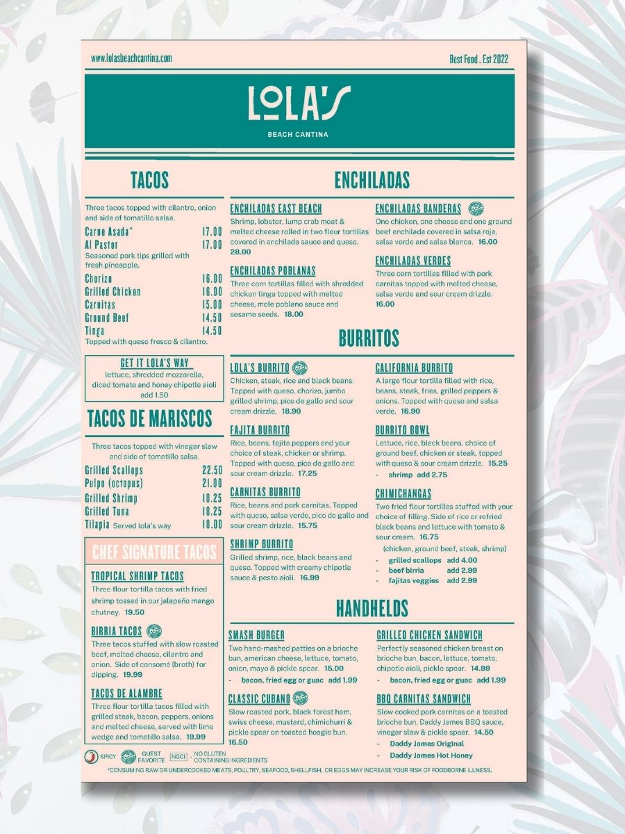 Menu Lola's Beach Cantina-1