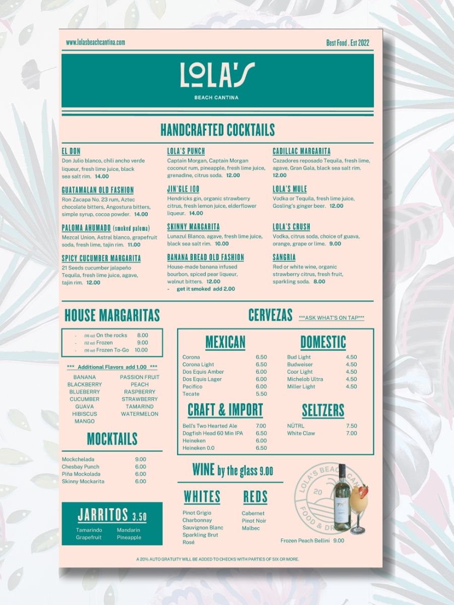 Menu Lola's Beach Cantina-2