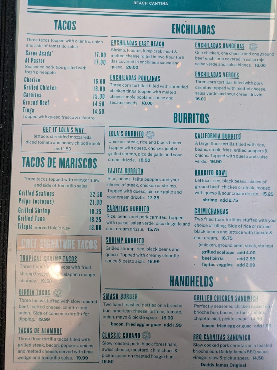 Menu Lola's Beach Cantina-9